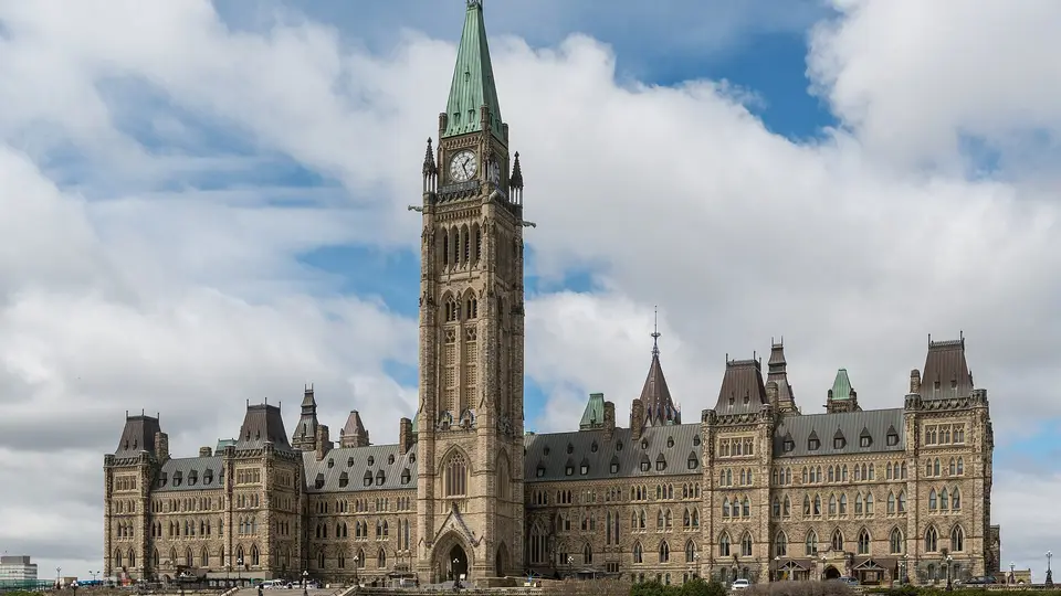 Centre Block of the Parliament of Canada, with the Peace Tower, in Ottawa